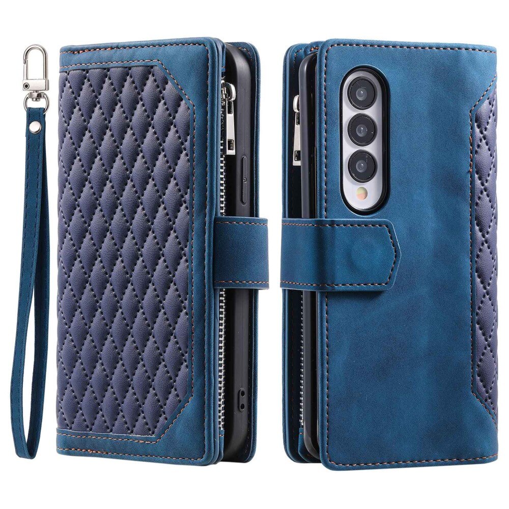 Borsa a portafoglio trapuntata Samsung Galaxy Z Fold 4 Blu