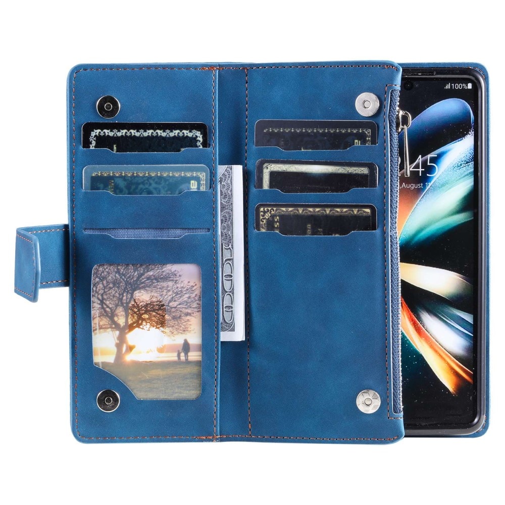 Borsa a portafoglio trapuntata Samsung Galaxy Z Fold 4 Blu