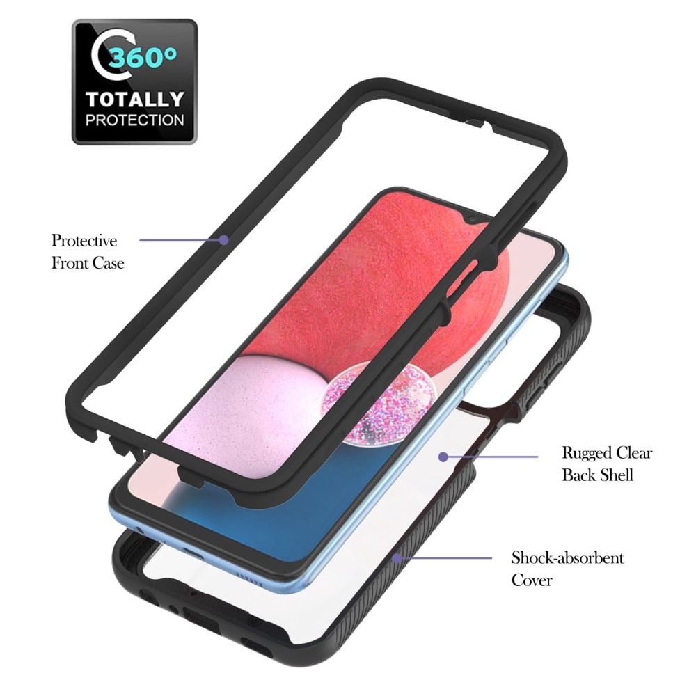 Case Full Cover Ring Samsung Galaxy A13 Nero