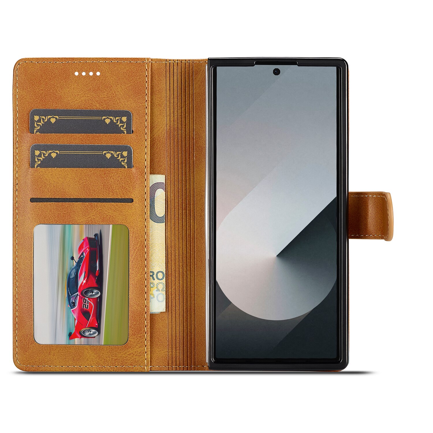 Custodie a portafoglio Samsung Galaxy Z Fold 7 Cognac