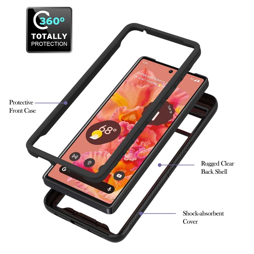 Case Full Cover Ring Google Pixel 7 Nero