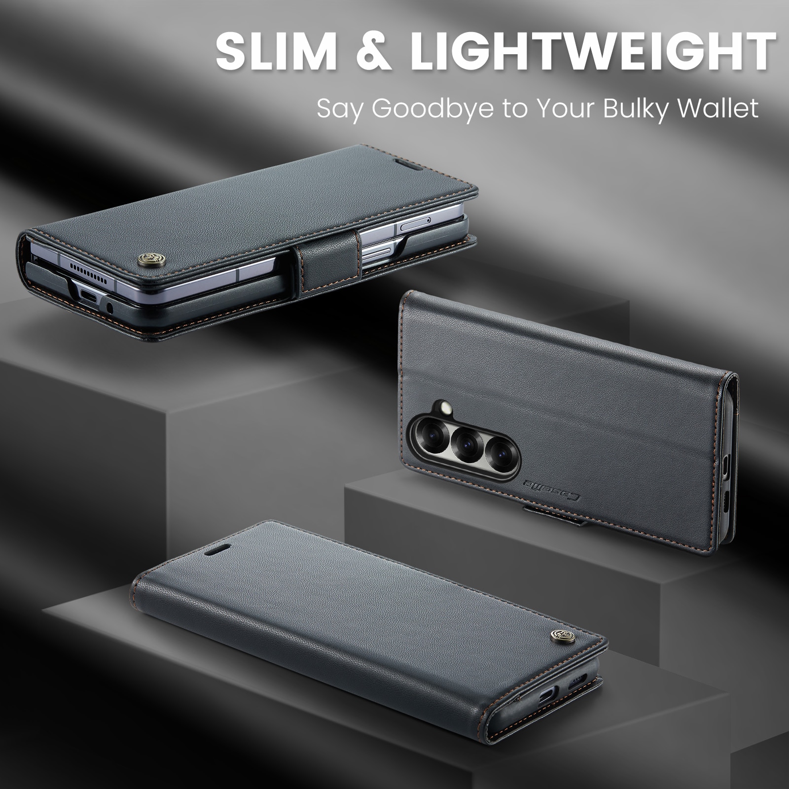 Custodie a portafoglio sottili anti-RFID Samsung Galaxy Z Fold 7 nero