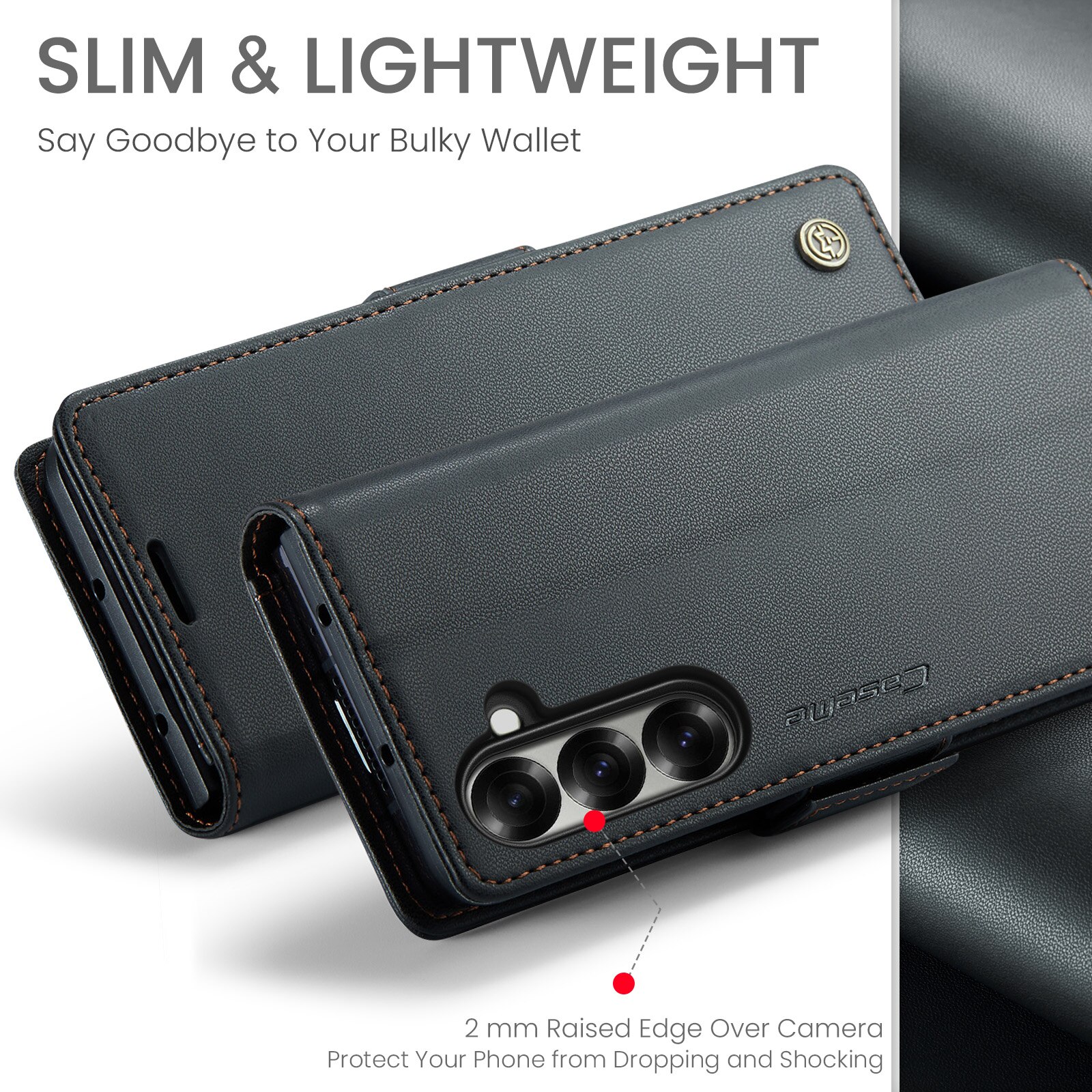 Custodie a portafoglio sottili anti-RFID Samsung Galaxy Z Fold 7 nero