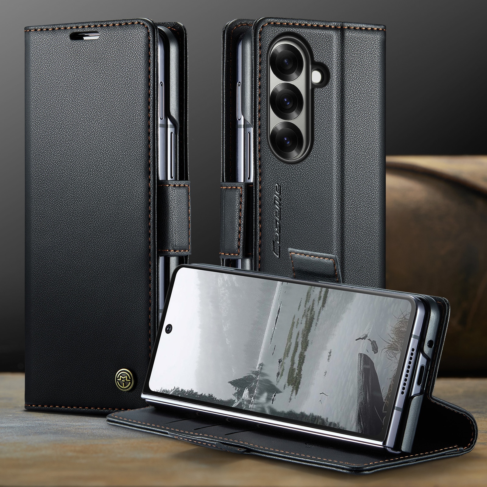 Custodie a portafoglio sottili anti-RFID Samsung Galaxy Z Fold 7 nero
