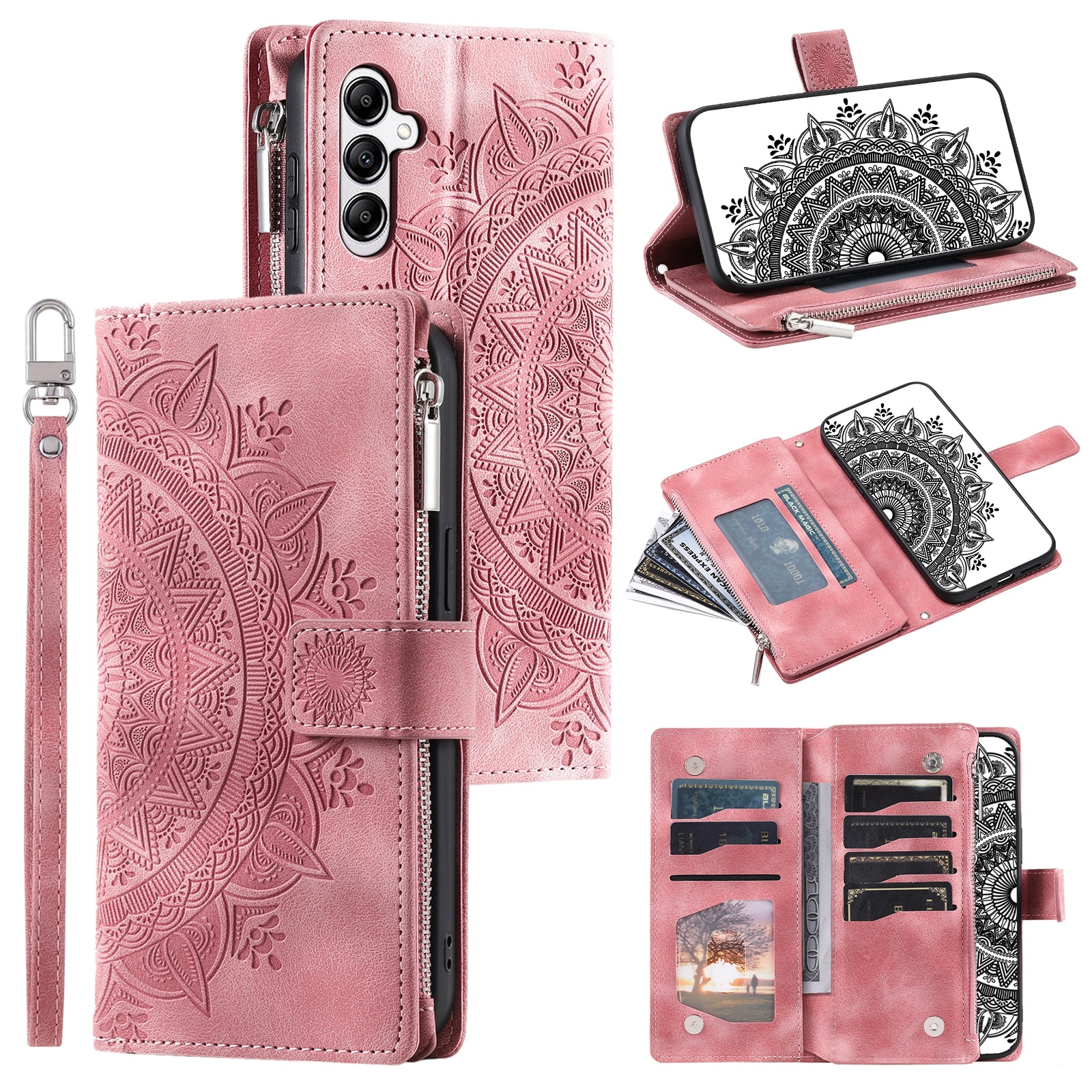 Borsa a portafoglio Mandala Samsung Galaxy S25 FE, Rosa