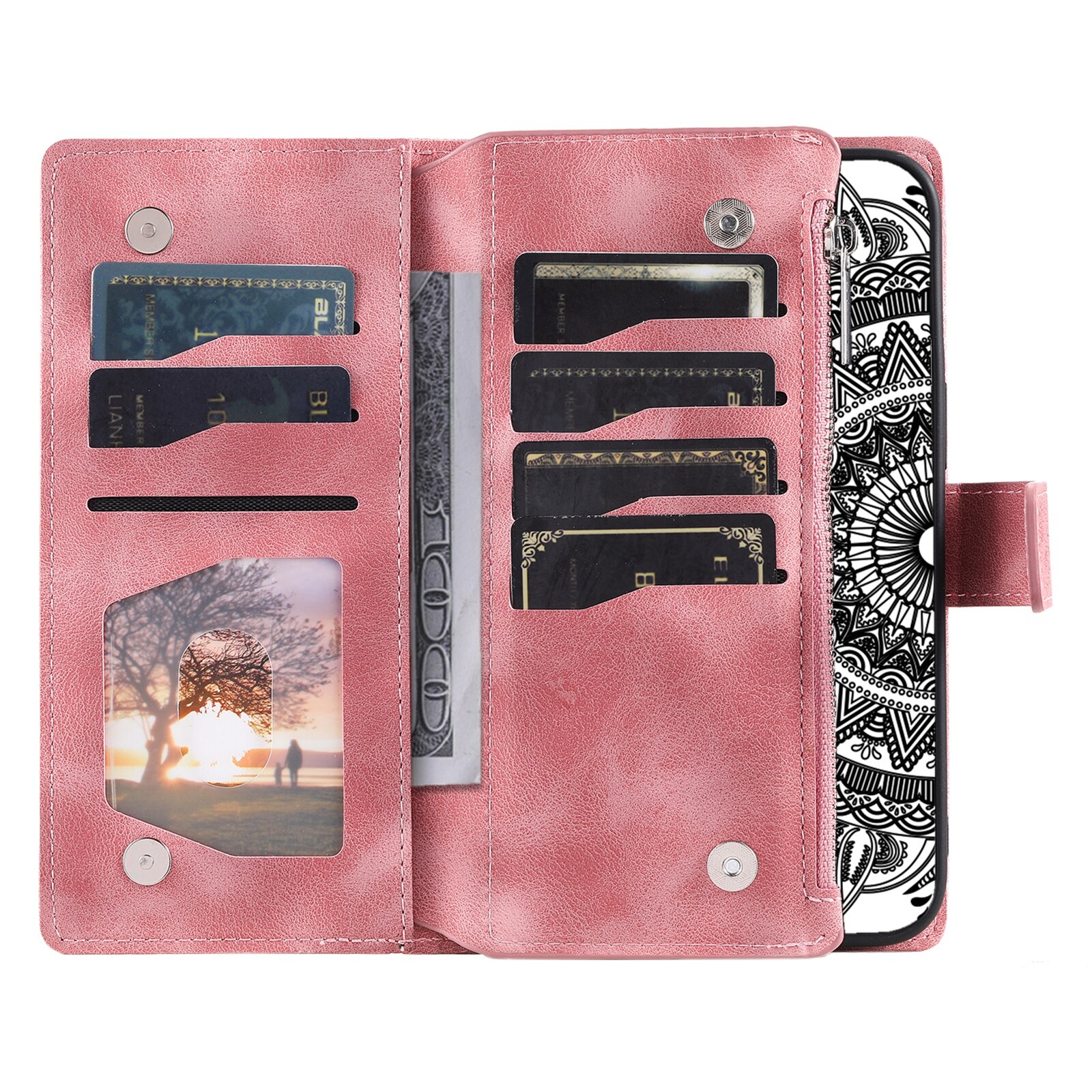 Borsa a portafoglio Mandala Samsung Galaxy S25 FE, Rosa