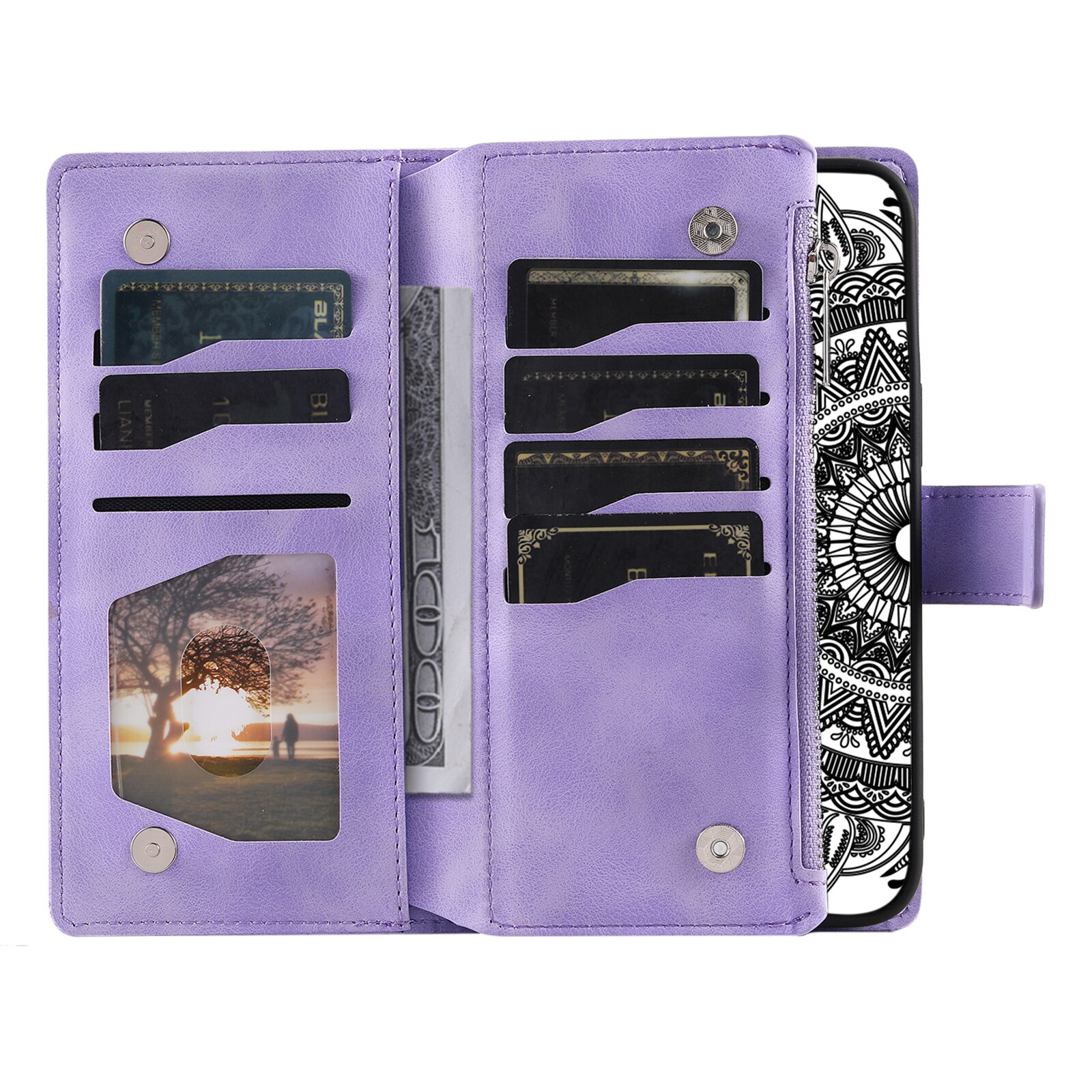 Borsa a portafoglio Mandala Samsung Galaxy S25 FE, Viola