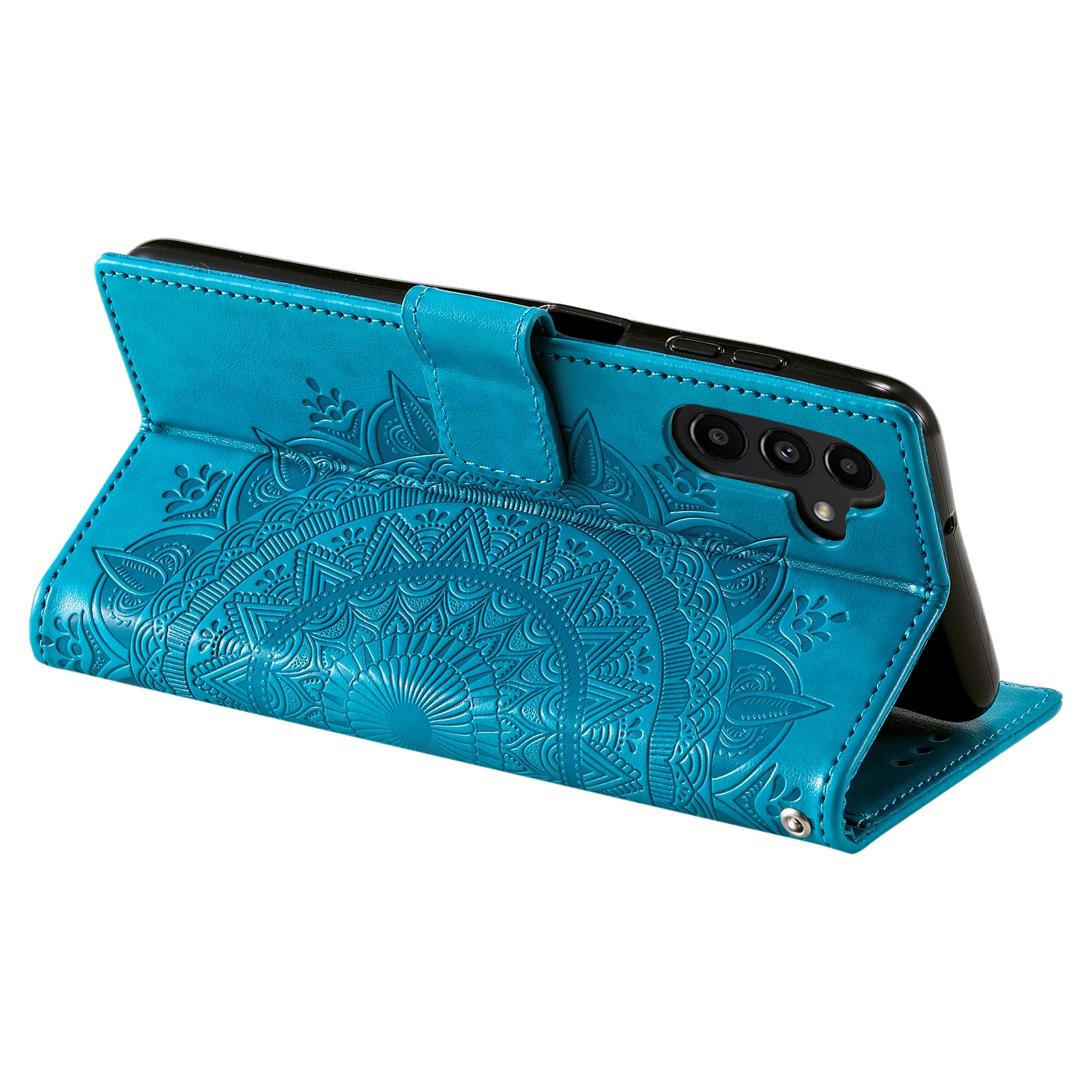 Custodia in pelle Mandala Samsung Galaxy S25 FE Blu