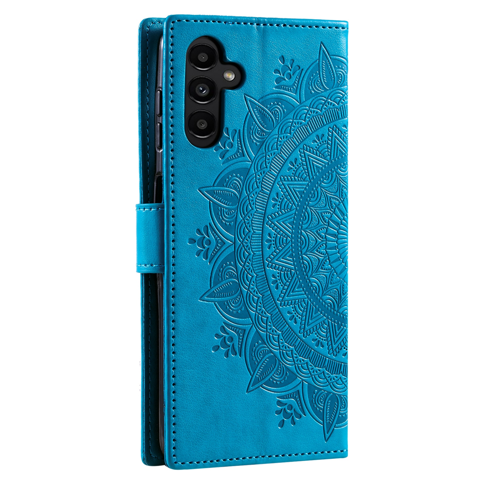 Custodia in pelle Mandala Samsung Galaxy S25 FE Blu