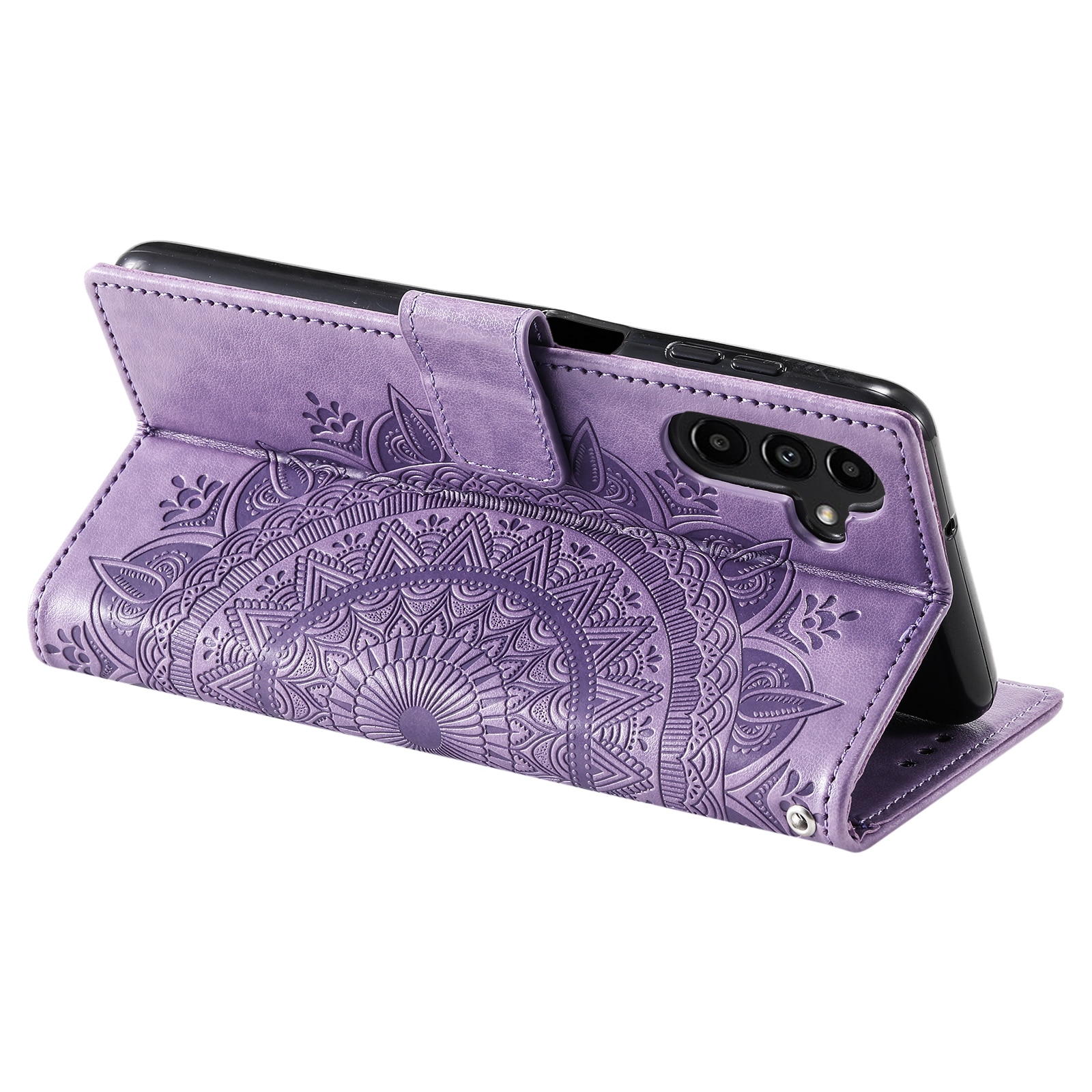 Custodia in pelle Mandala Samsung Galaxy S25 FE Viola