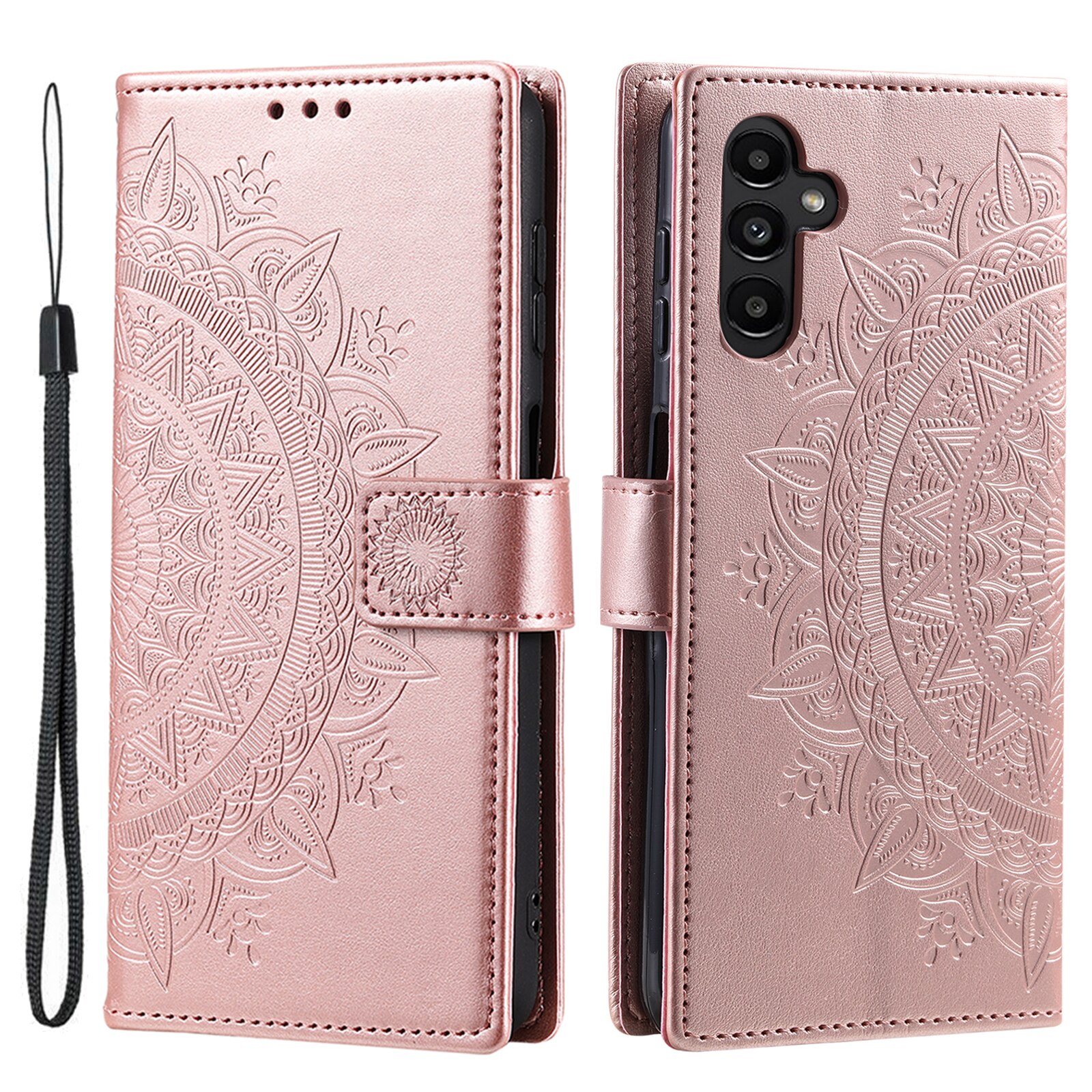 Custodia in pelle Mandala Samsung Galaxy S25 FE Oro rosa