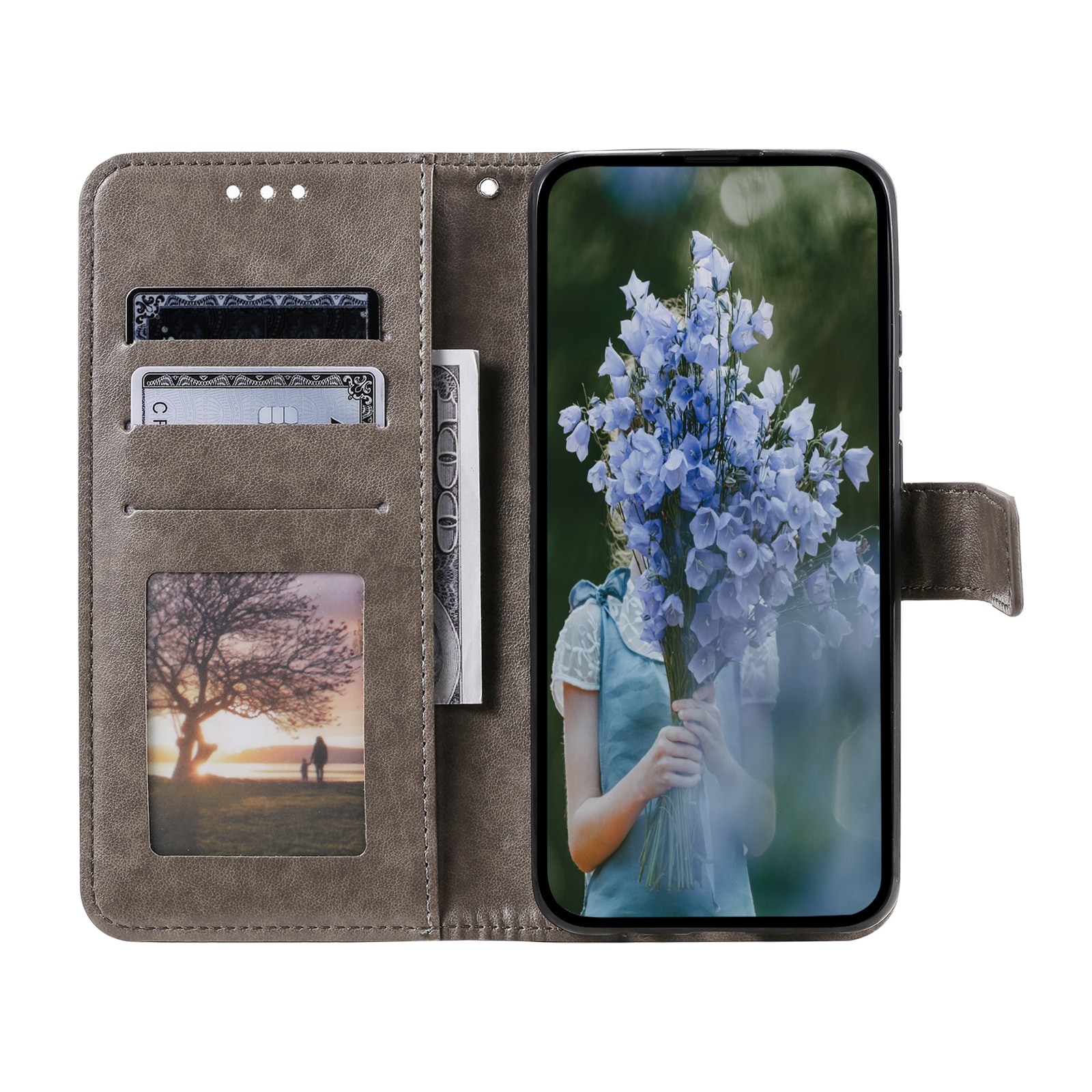 Custodia in pelle Mandala Samsung Galaxy S25 FE Grigio