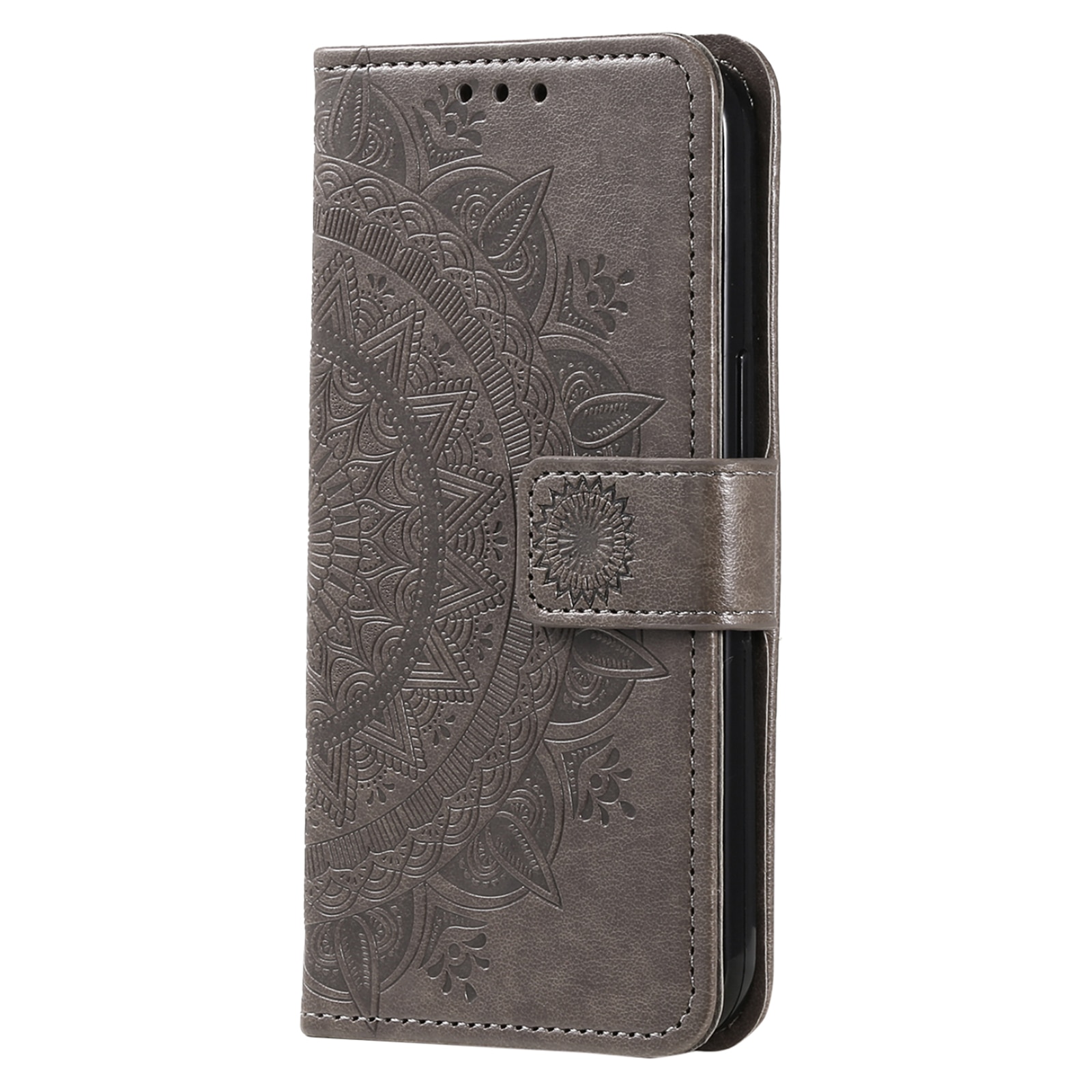 Custodia in pelle Mandala Samsung Galaxy S25 FE Grigio