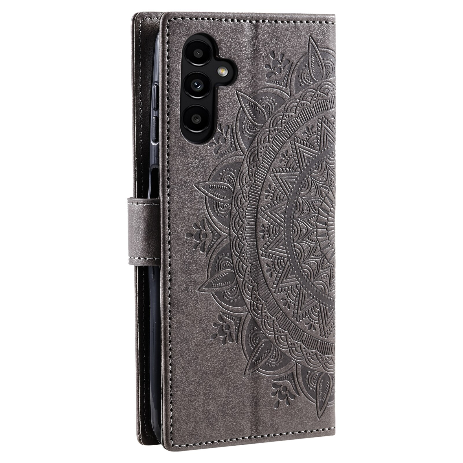 Custodia in pelle Mandala Samsung Galaxy S25 FE Grigio