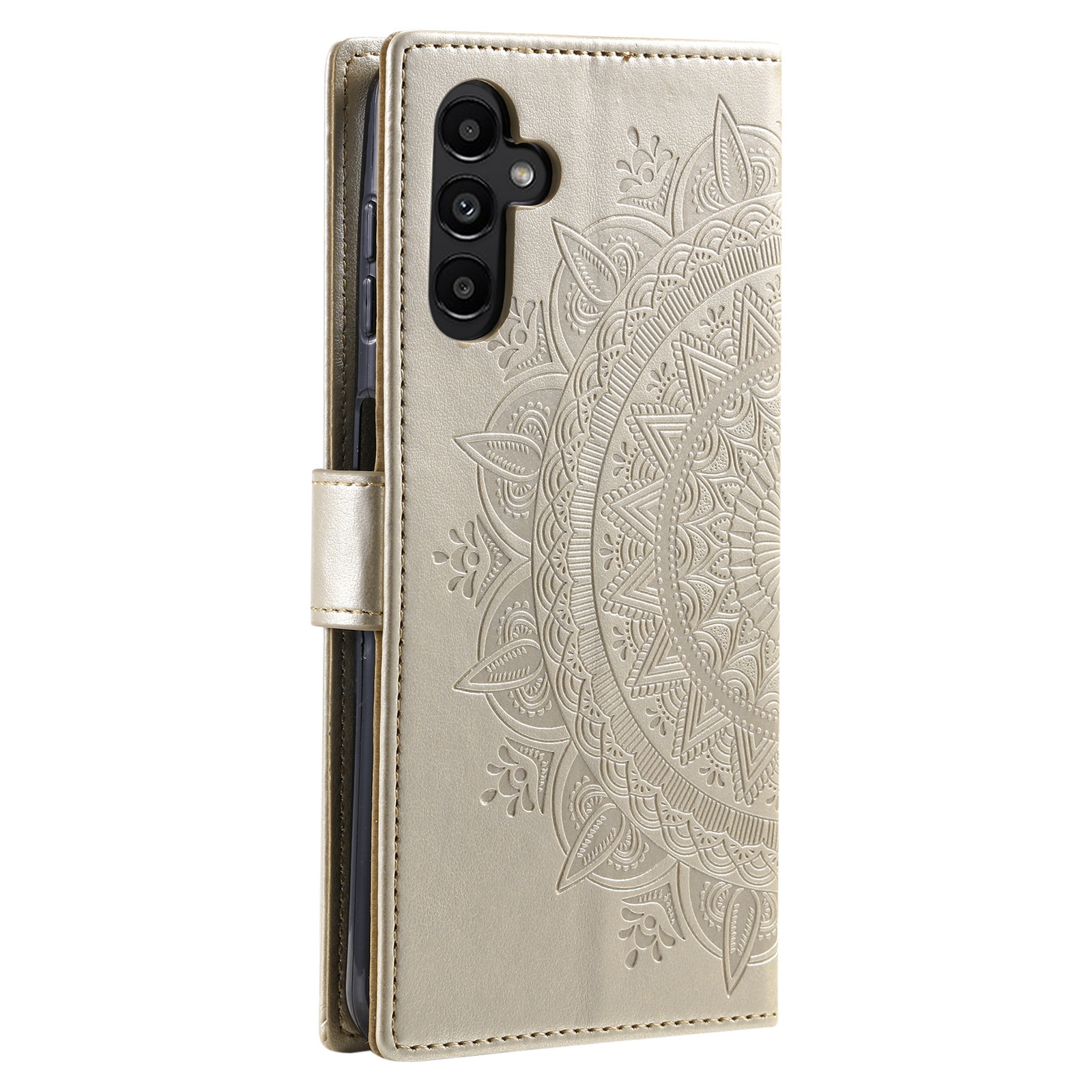 Custodia in pelle Mandala Samsung Galaxy S25 FE Oro