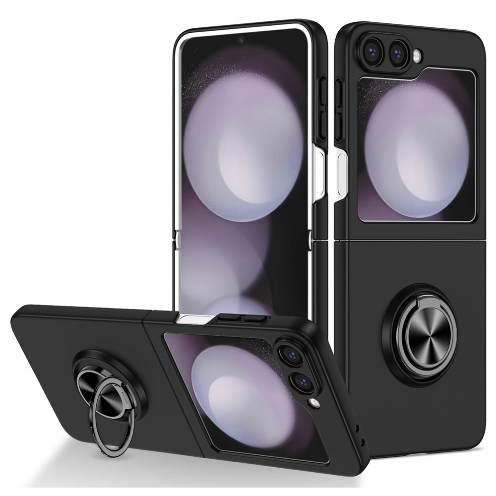 Cover magnetico con porta anelli Samsung Galaxy Z Flip 7 nero