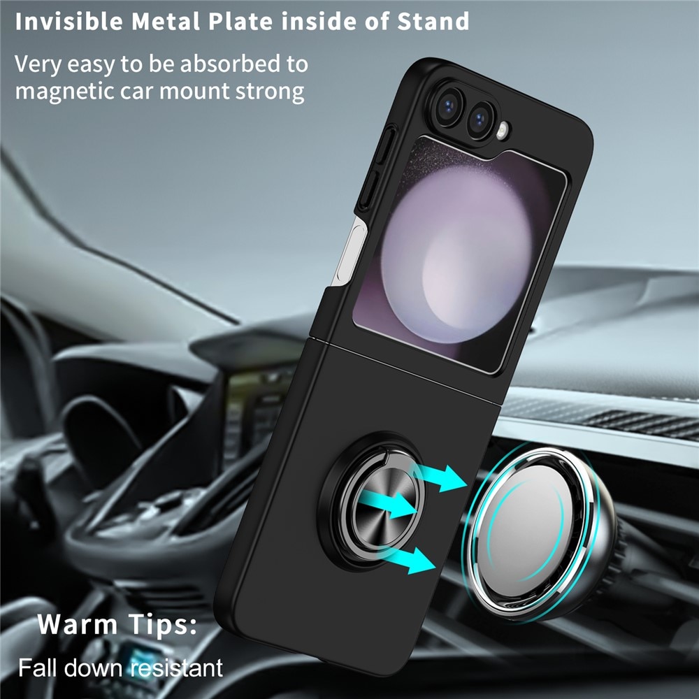 Cover magnetico con porta anelli Samsung Galaxy Z Flip 7 nero