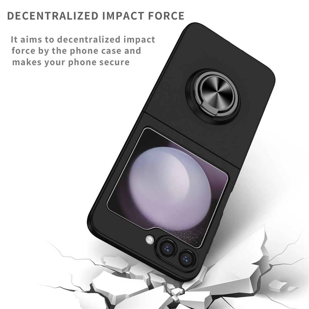 Cover magnetico con porta anelli Samsung Galaxy Z Flip 7 nero