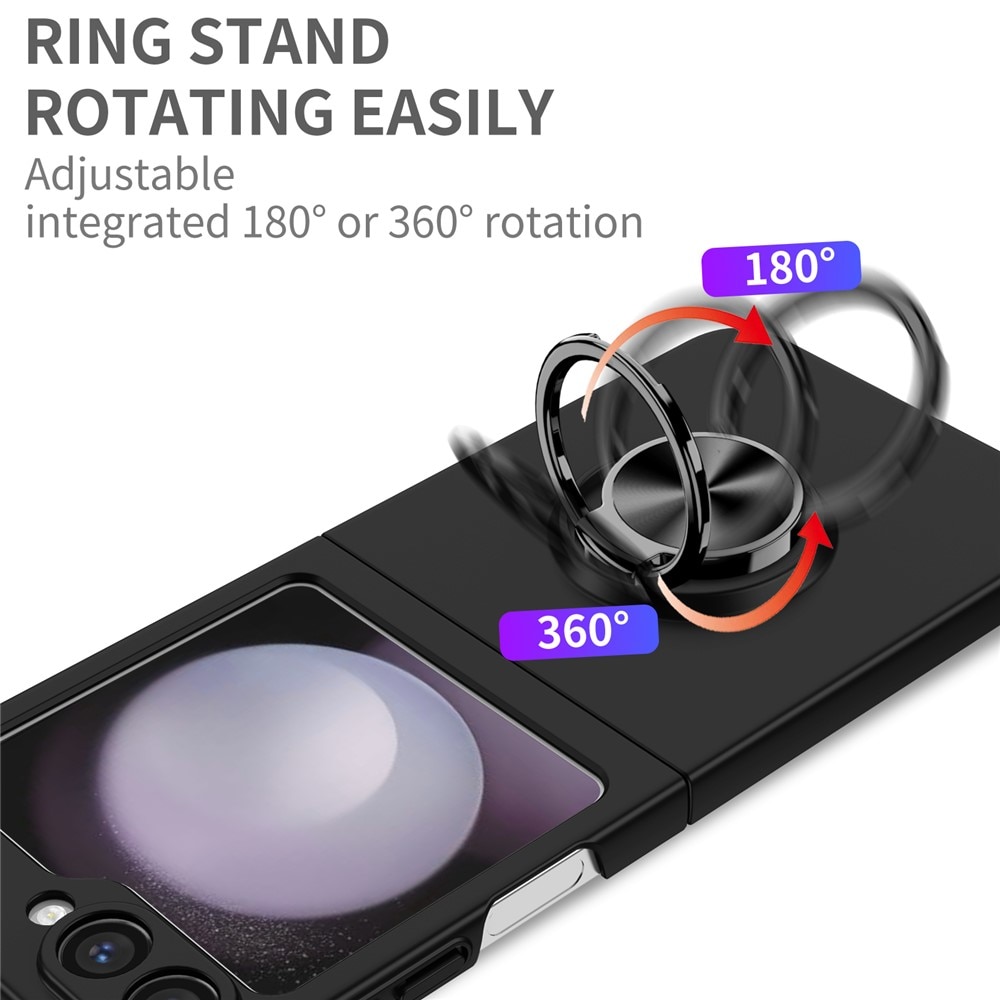 Cover magnetico con porta anelli Samsung Galaxy Z Flip 7 nero