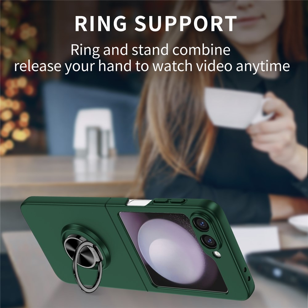Cover magnetico con porta anelli Samsung Galaxy Z Flip 7 Verde
