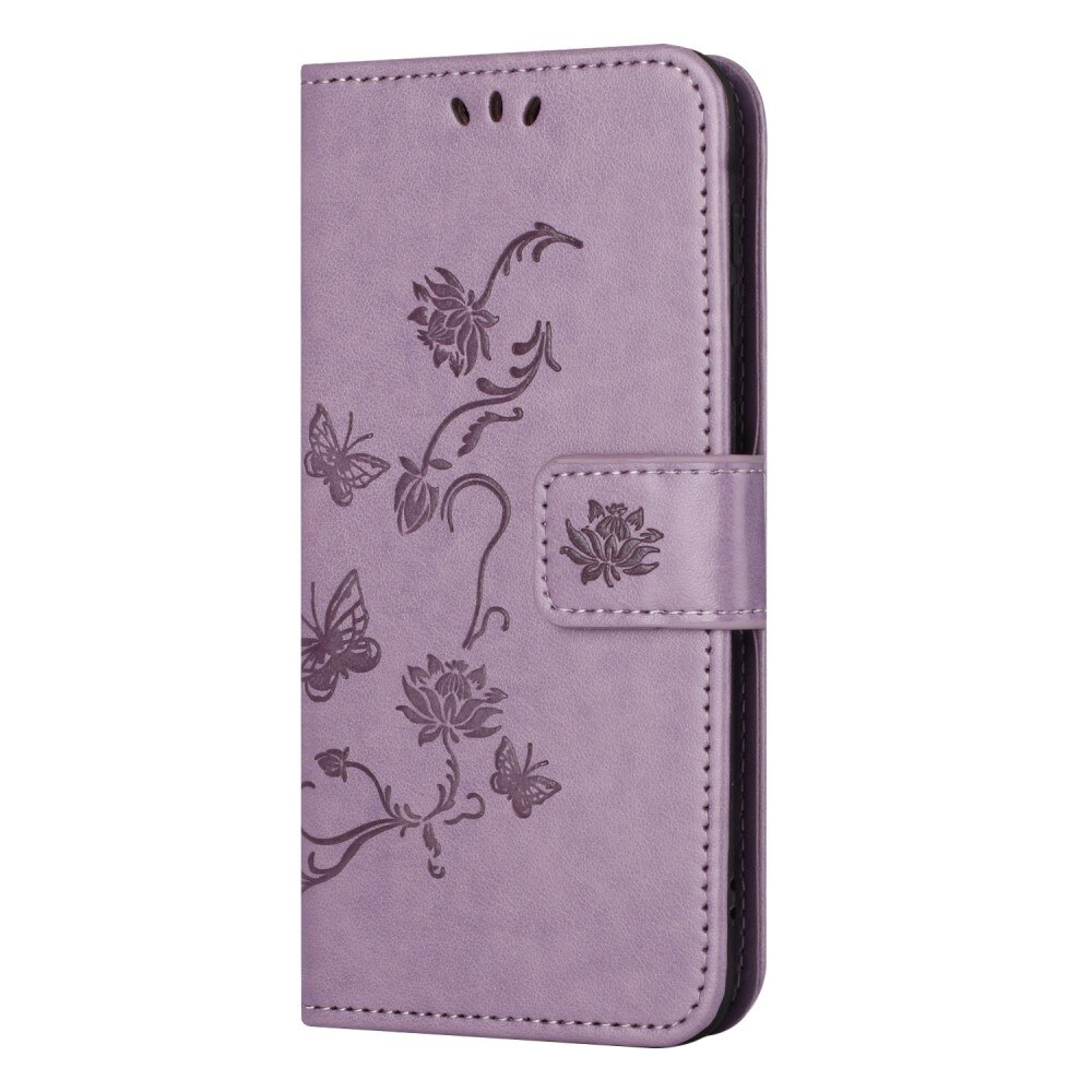 Custodia in pelle a farfalle per  Nokia G60, Viola