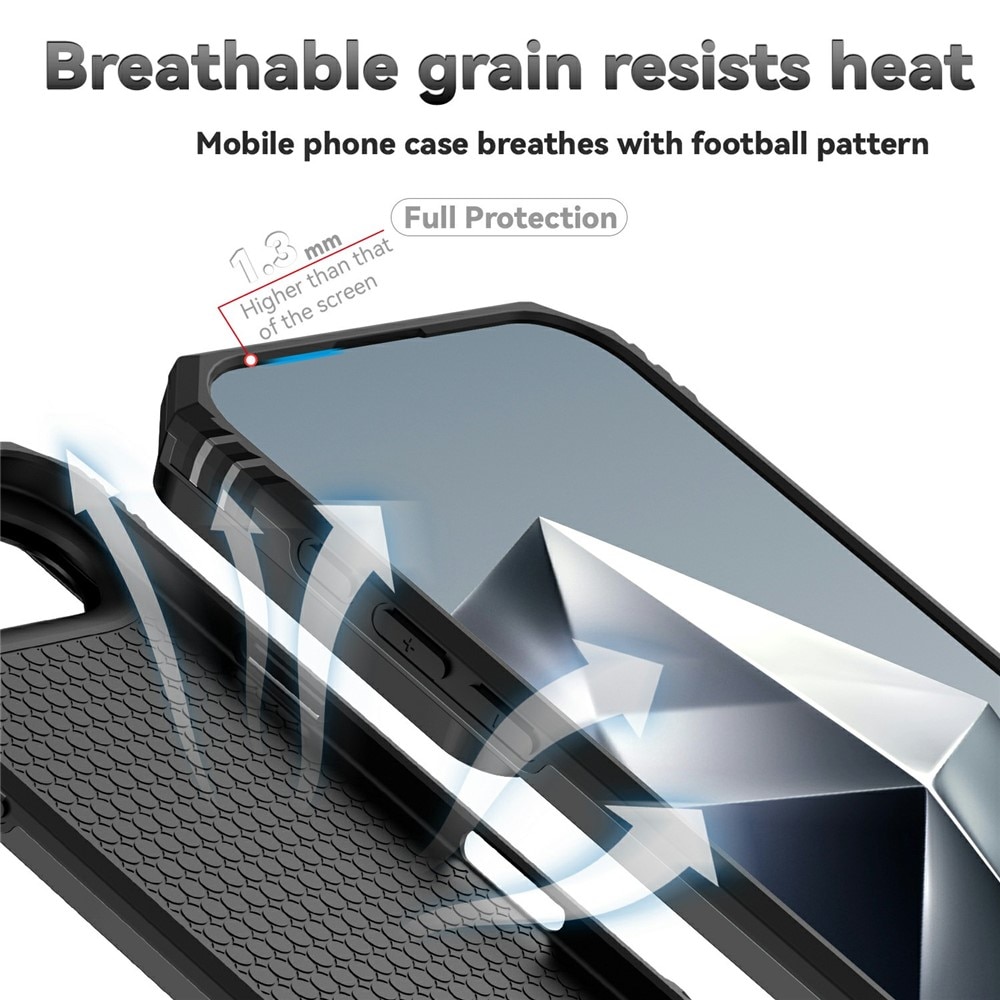 Cover ibride con anello e protezione fotocamera iPhone 17 Air Nero