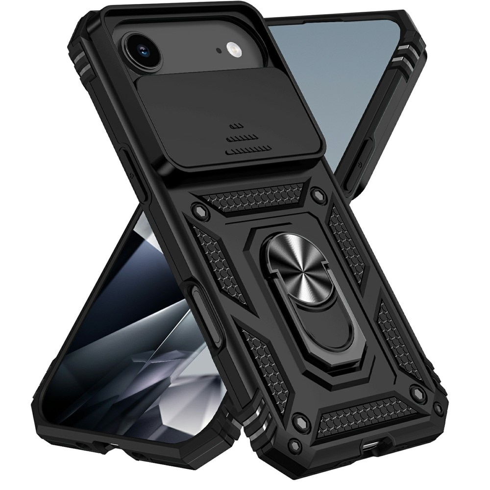 Cover ibride con anello e protezione fotocamera iPhone 17 Air Nero