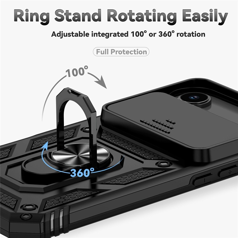 Cover ibride con anello e protezione fotocamera iPhone 17 Air Nero
