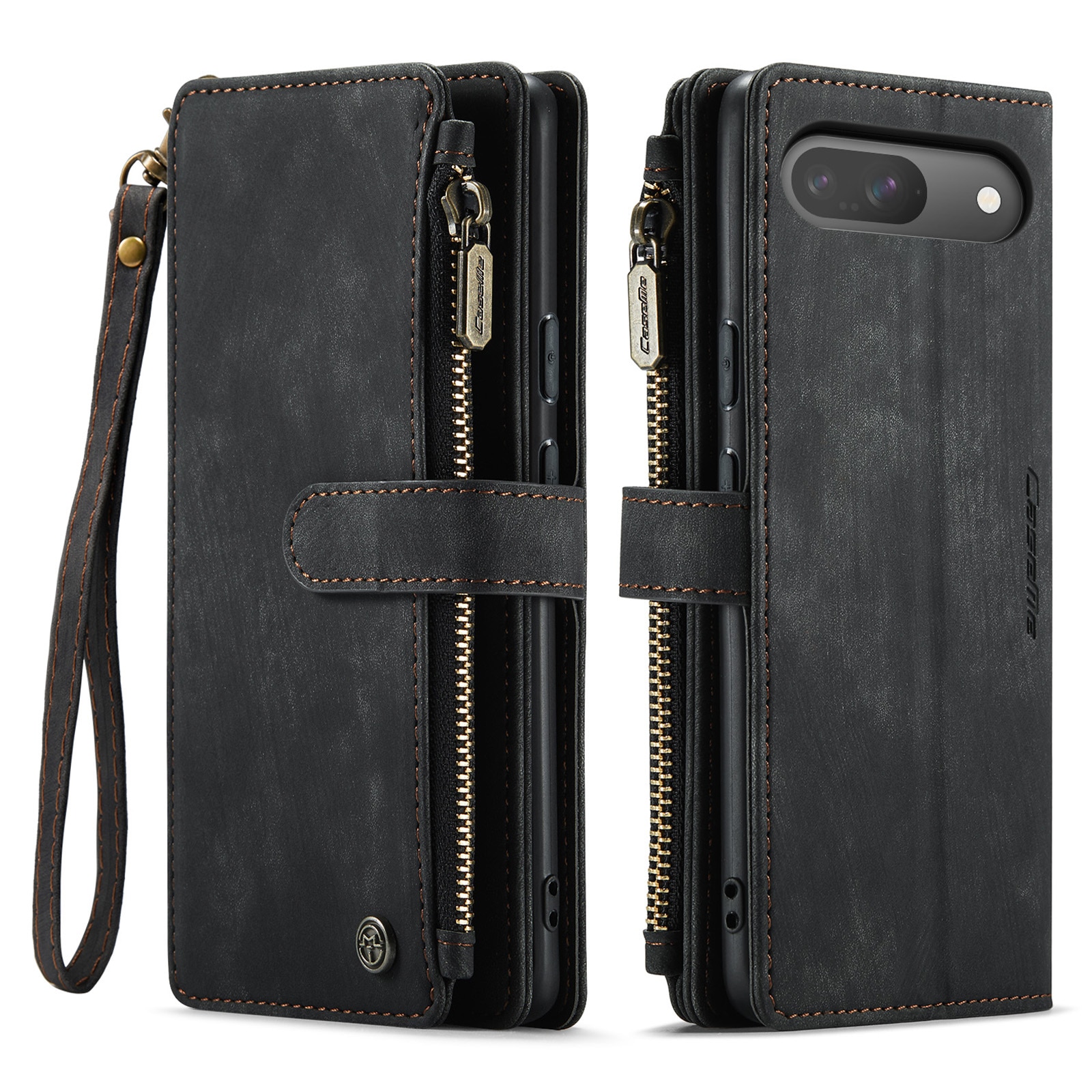 Custodie a portafoglio Zipper Google Pixel 10 Nero