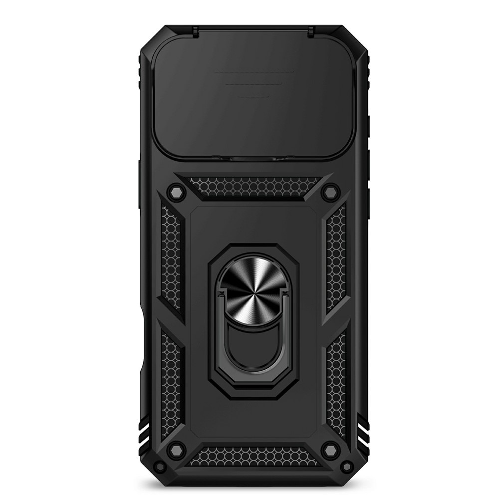 Cover ibride con anello e protezione fotocamera iPhone 17 Pro Max Nero