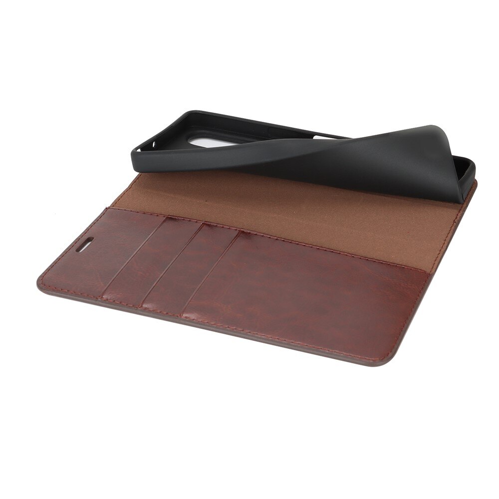 Cover Portafoglio in vera pelle Sony Xperia 1 VII Marrone scuro