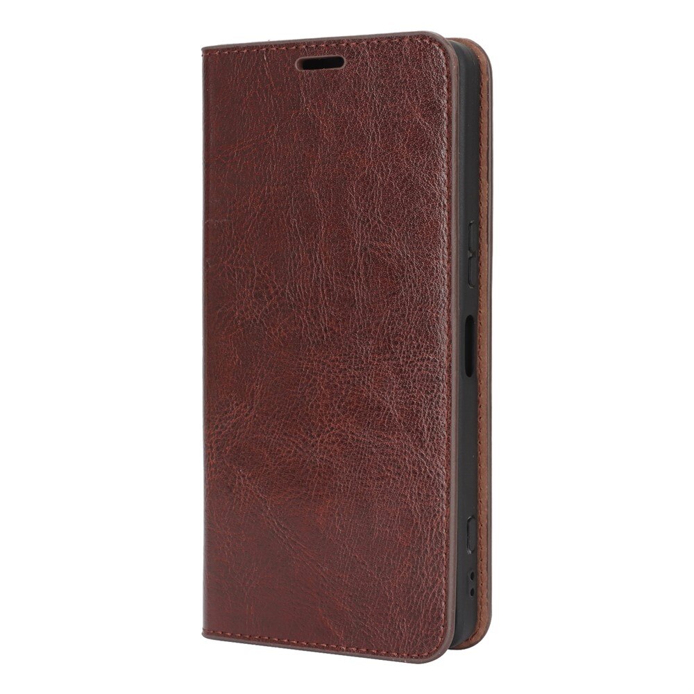 Cover Portafoglio in vera pelle Sony Xperia 1 VII Marrone scuro