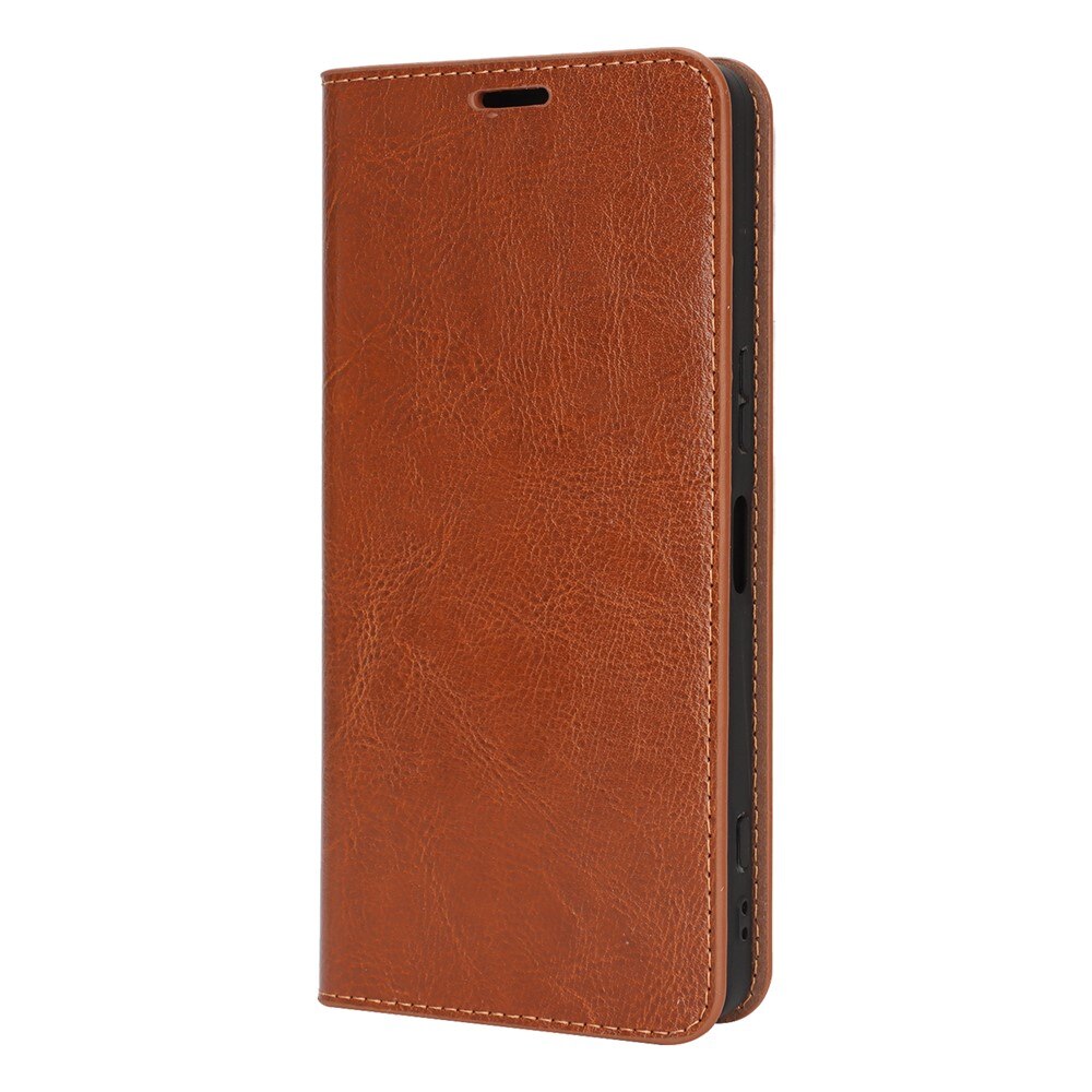 Cover Portafoglio in vera pelle Sony Xperia 1 VII Marrone
