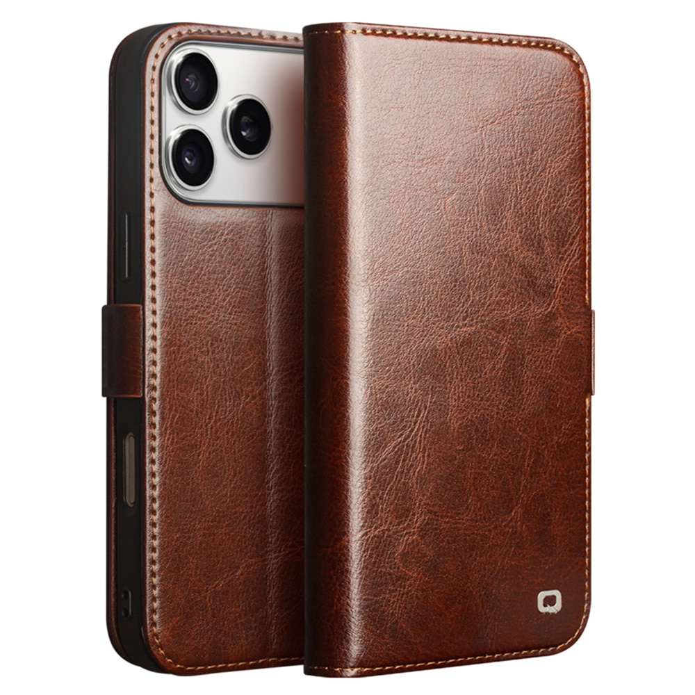 Leather Wallet Case iPhone 17 Pro Max Marrone