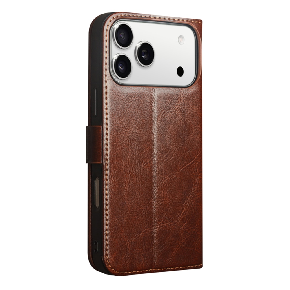 Leather Wallet Case iPhone 17 Pro Max Marrone