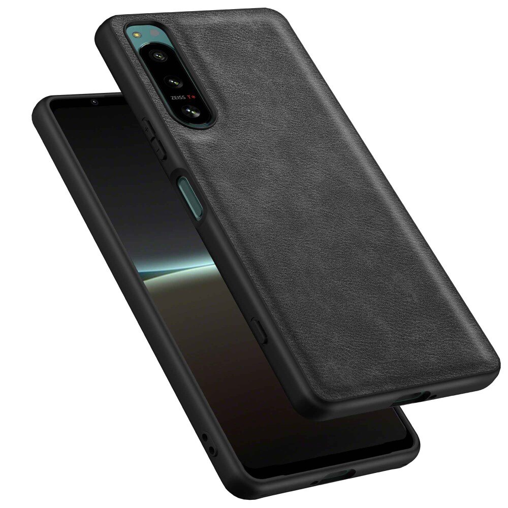 Cover in pelle Sony Xperia 5 IV Nero