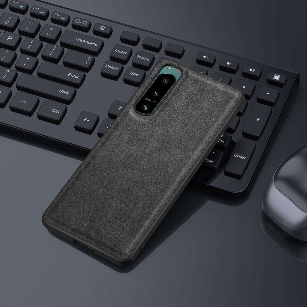 Cover in pelle Sony Xperia 5 IV Nero