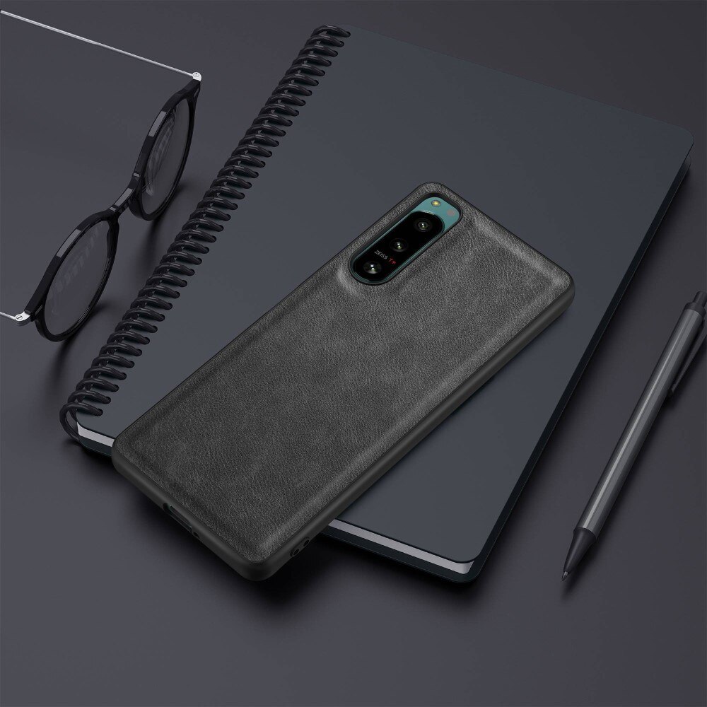 Cover in pelle Sony Xperia 5 IV Nero