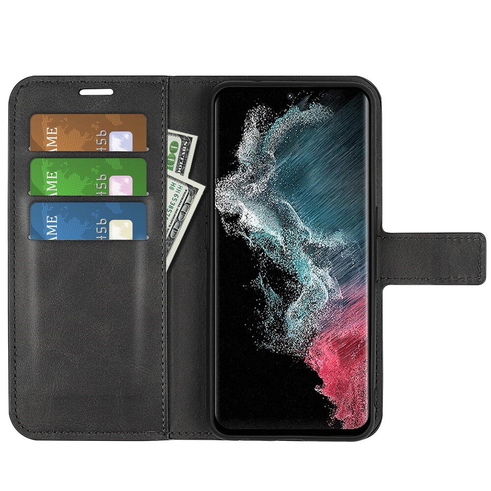 Cover portafoglio Leather Wallet Samsung Galaxy S23 Ultra Black