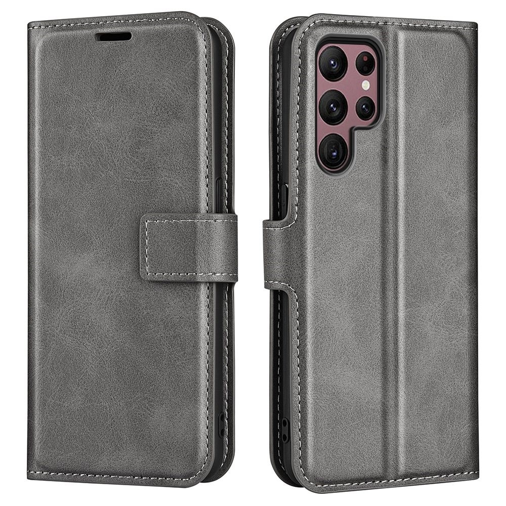 Cover portafoglio Leather Wallet Samsung Galaxy S23 Ultra Grey