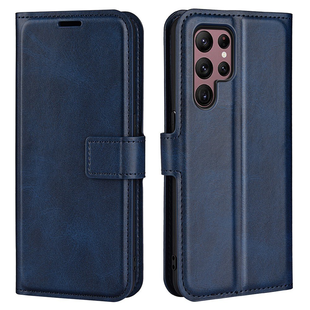 Cover portafoglio Leather Wallet Samsung Galaxy S23 Ultra Blue
