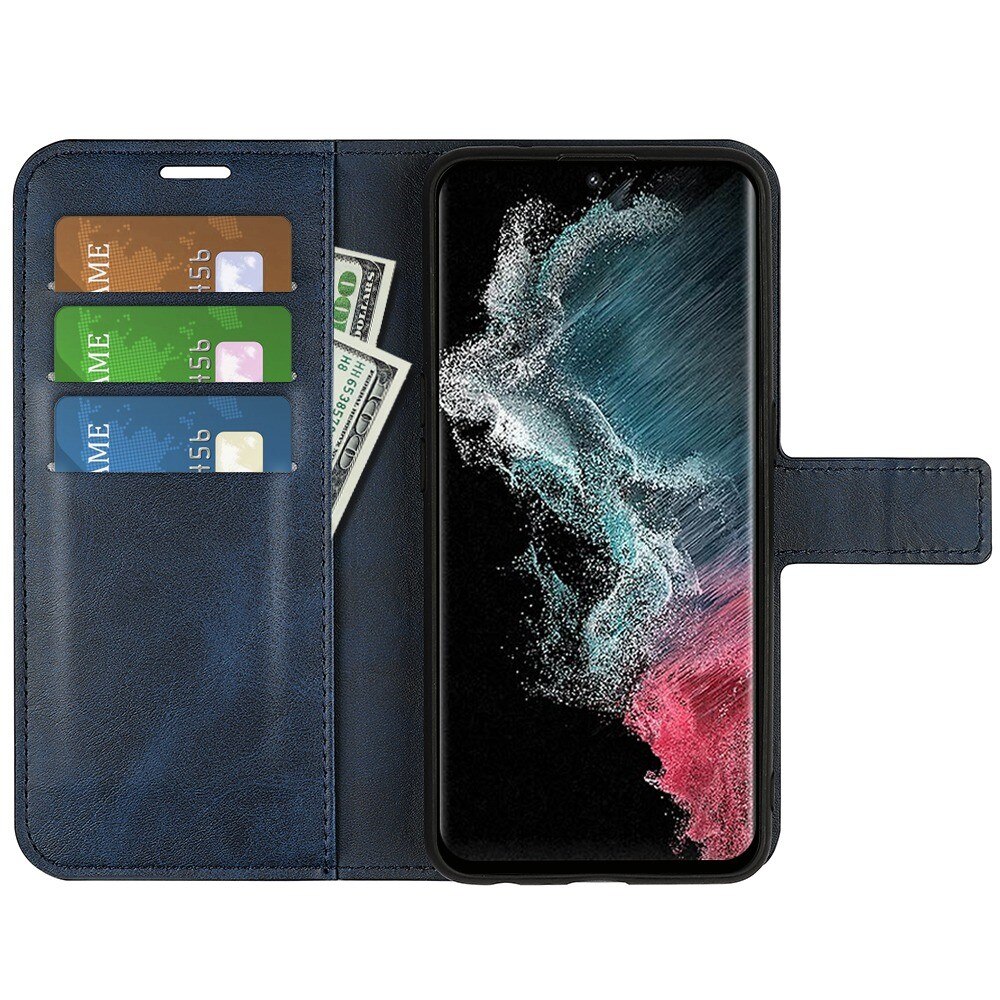 Cover portafoglio Leather Wallet Samsung Galaxy S23 Ultra Blue