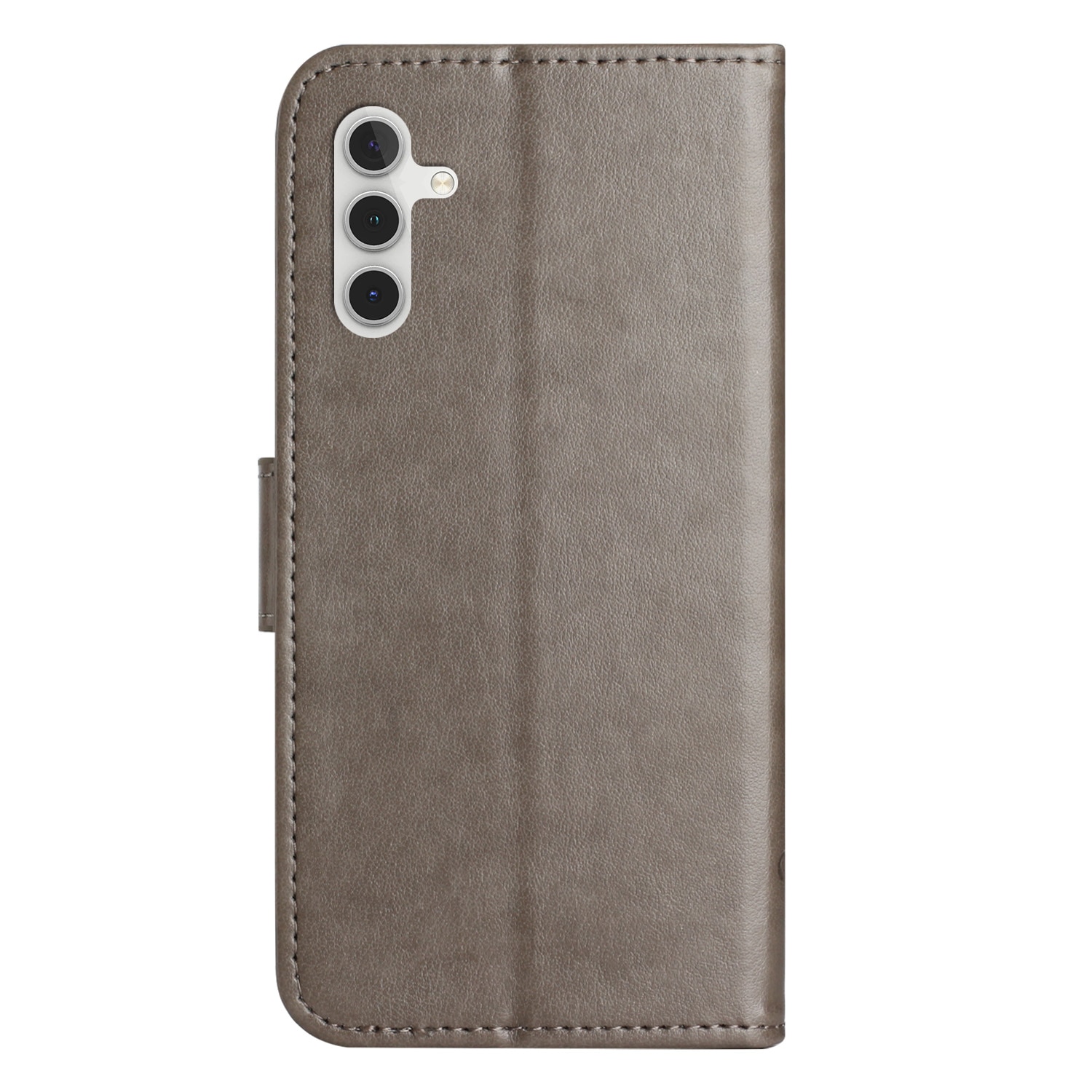 Custodia in pelle a farfalle per Samsung Galaxy S25 FE, Grigio