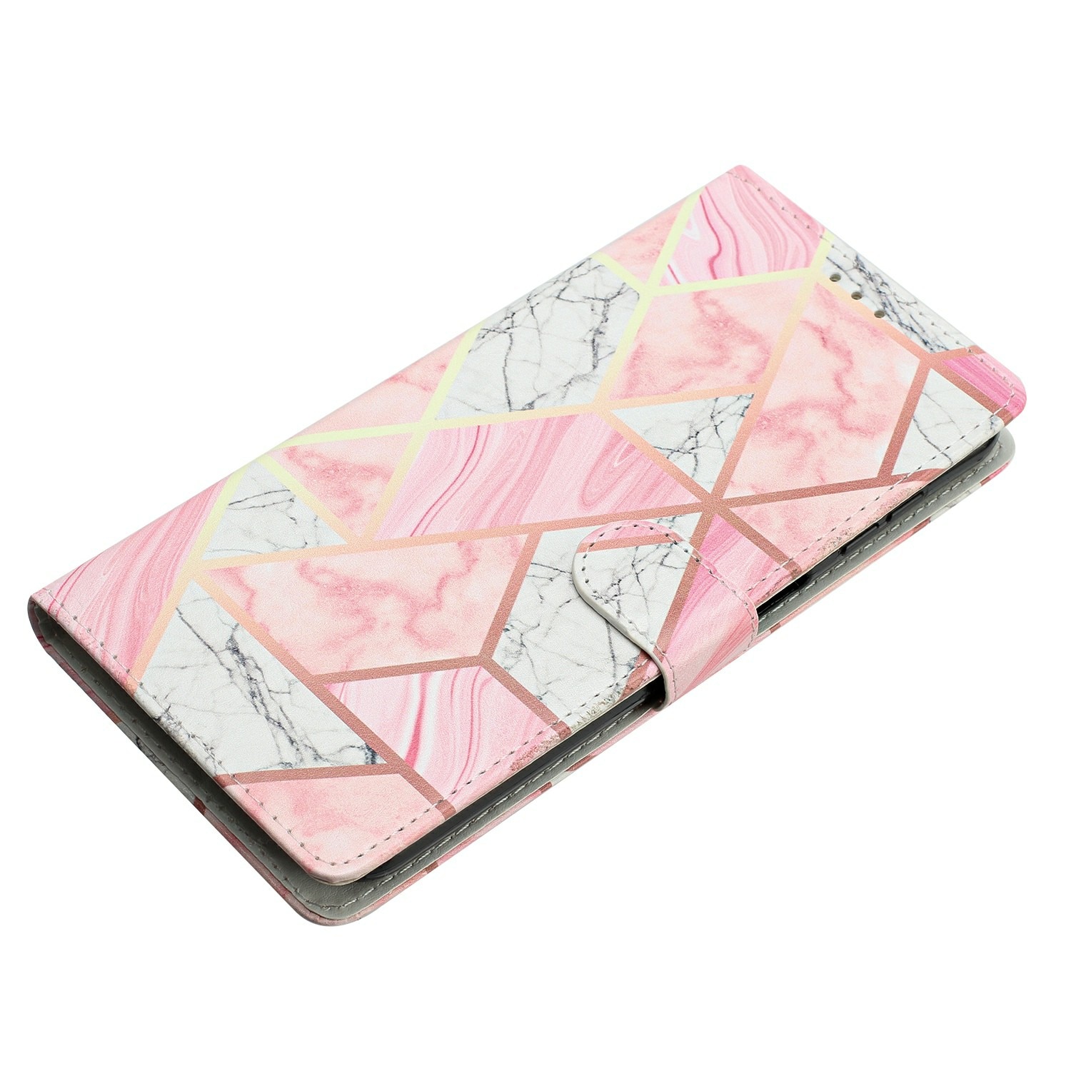 Cover portafoglio Samsung Galaxy S25 FE marmo rosa