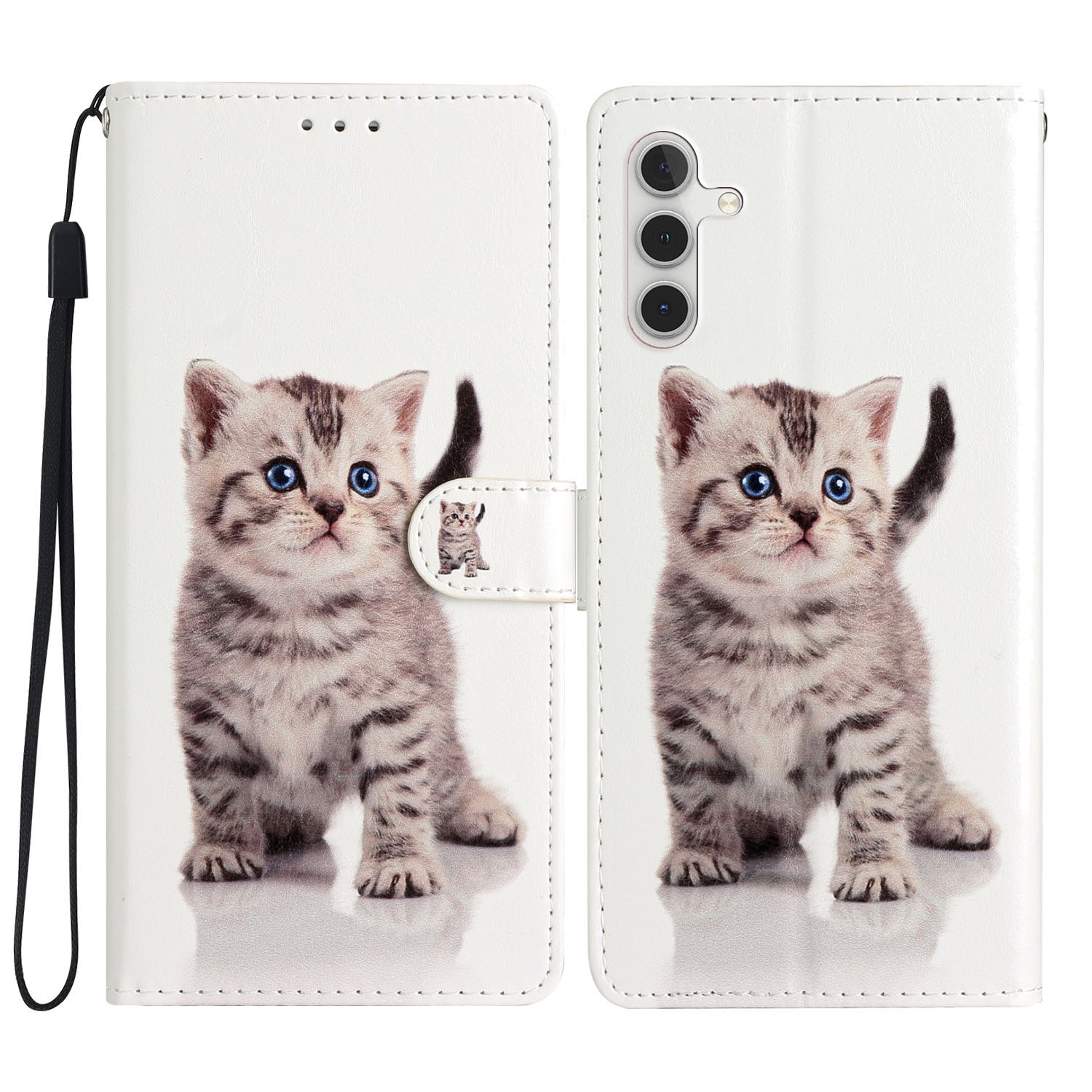 Cover portafoglio Samsung Galaxy S25 FE gattino