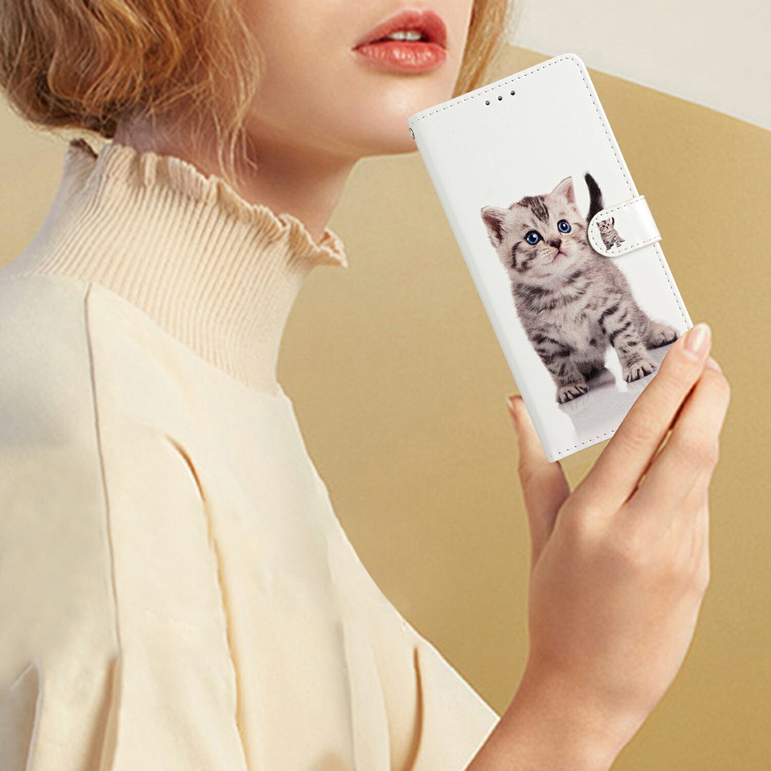 Cover portafoglio Samsung Galaxy S25 FE gattino