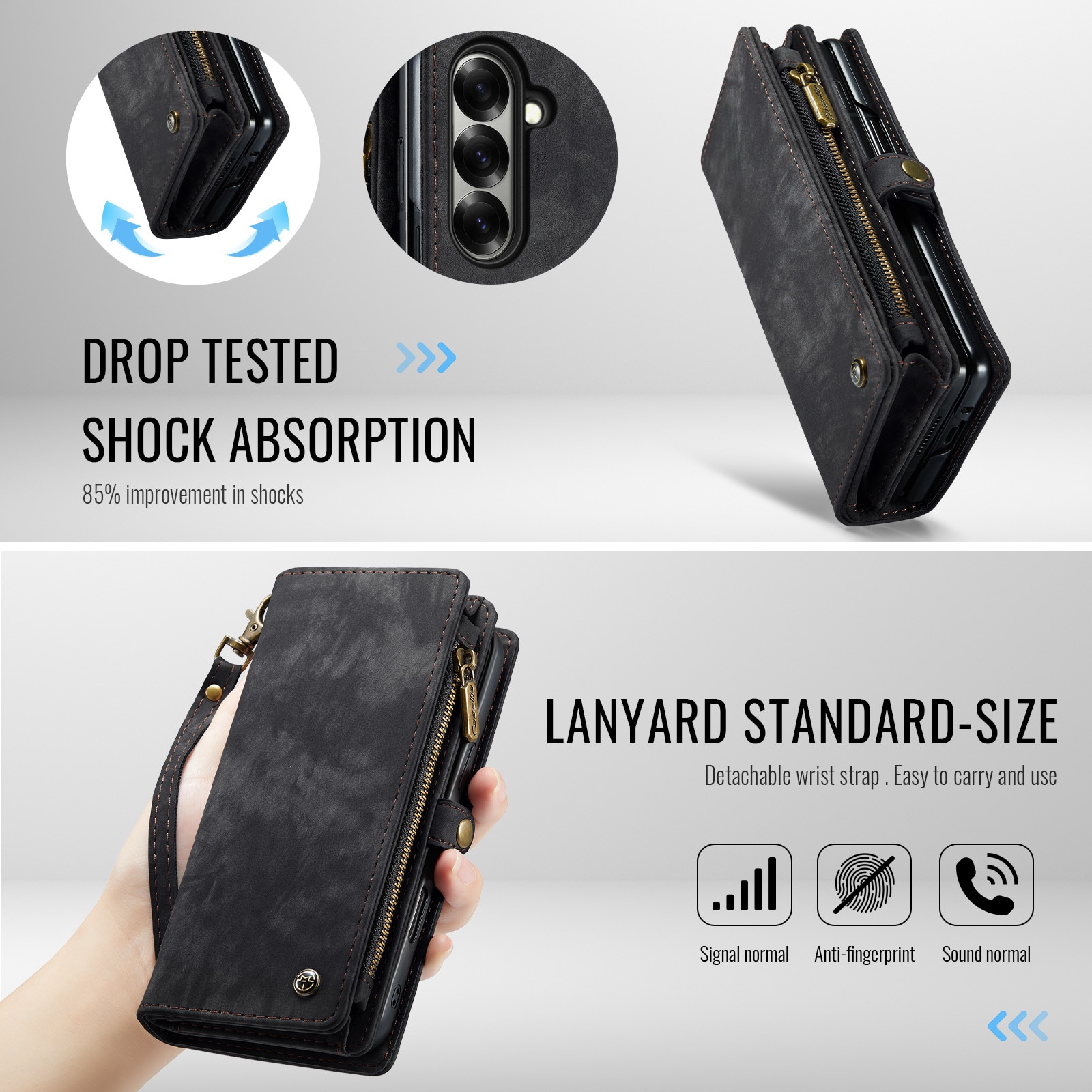 Cover portafoglio Multi-Slot Samsung Galaxy Z Fold 7 Grigio