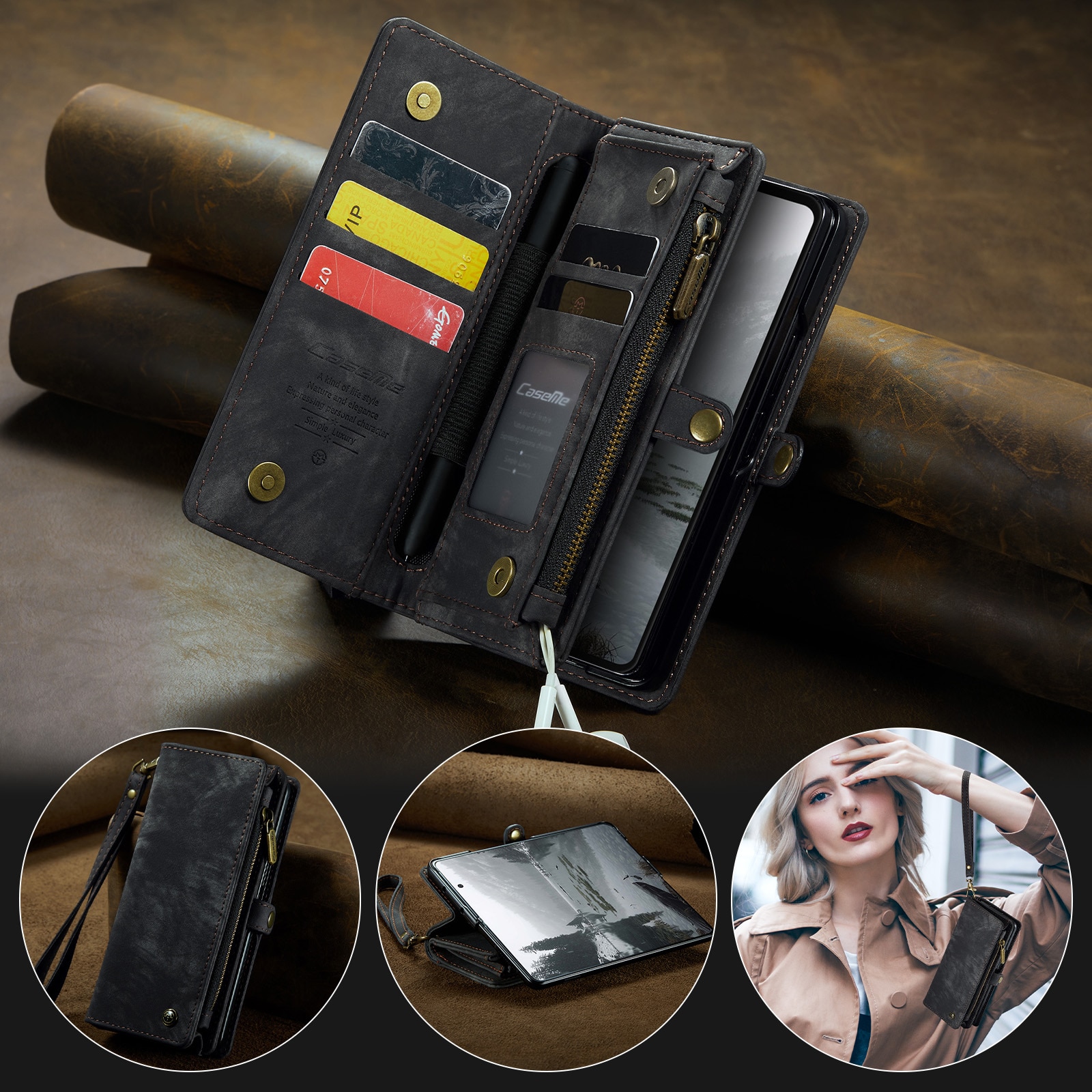 Cover portafoglio Multi-Slot Samsung Galaxy Z Fold 7 Grigio