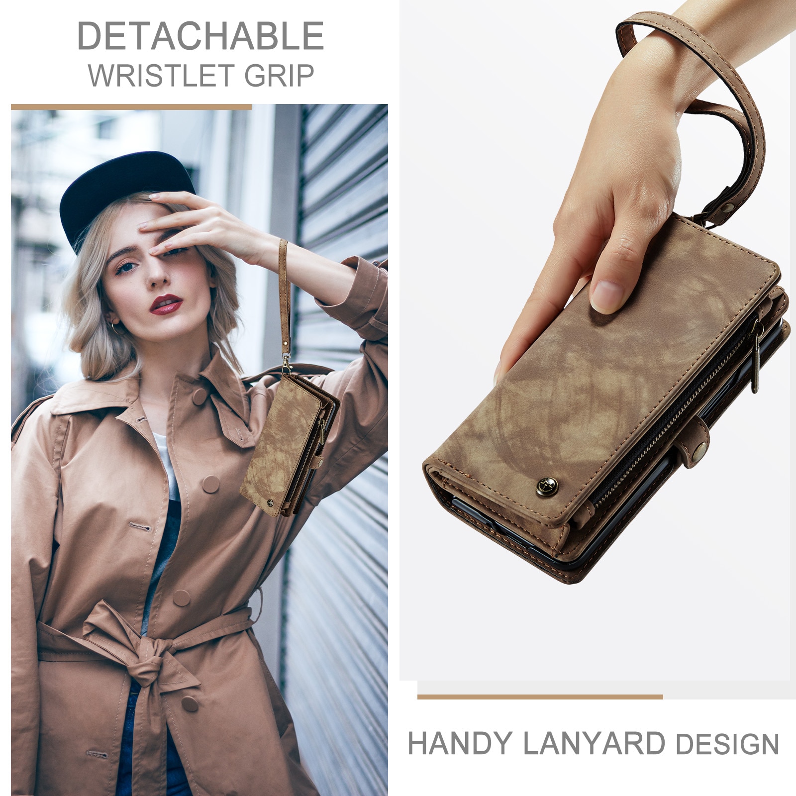 Cover portafoglio Multi-Slot Samsung Galaxy Z Fold 7 Marrone
