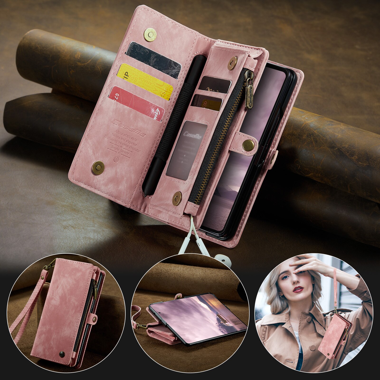 Cover portafoglio Multi-Slot Samsung Galaxy Z Fold 7 Rosa